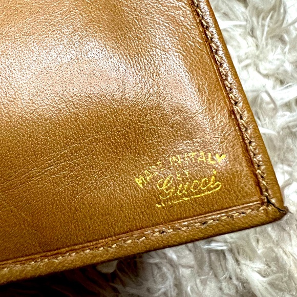 GUCCI Vintage Micro GG Logo Canvas Leather Bifold Wallet Black Sherry Line - Picture 9 of 13